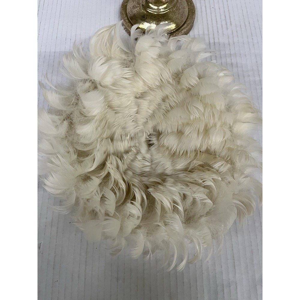 Vintage 1950's Ivory Feather Hat With Netting Mid century Fascinator Millinery - Picture 9 of 9